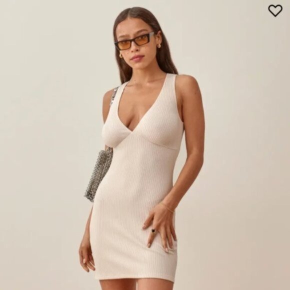 NWT‎ Reformation Coco Dress in Bone Women Size Large - Picture 2 of 8